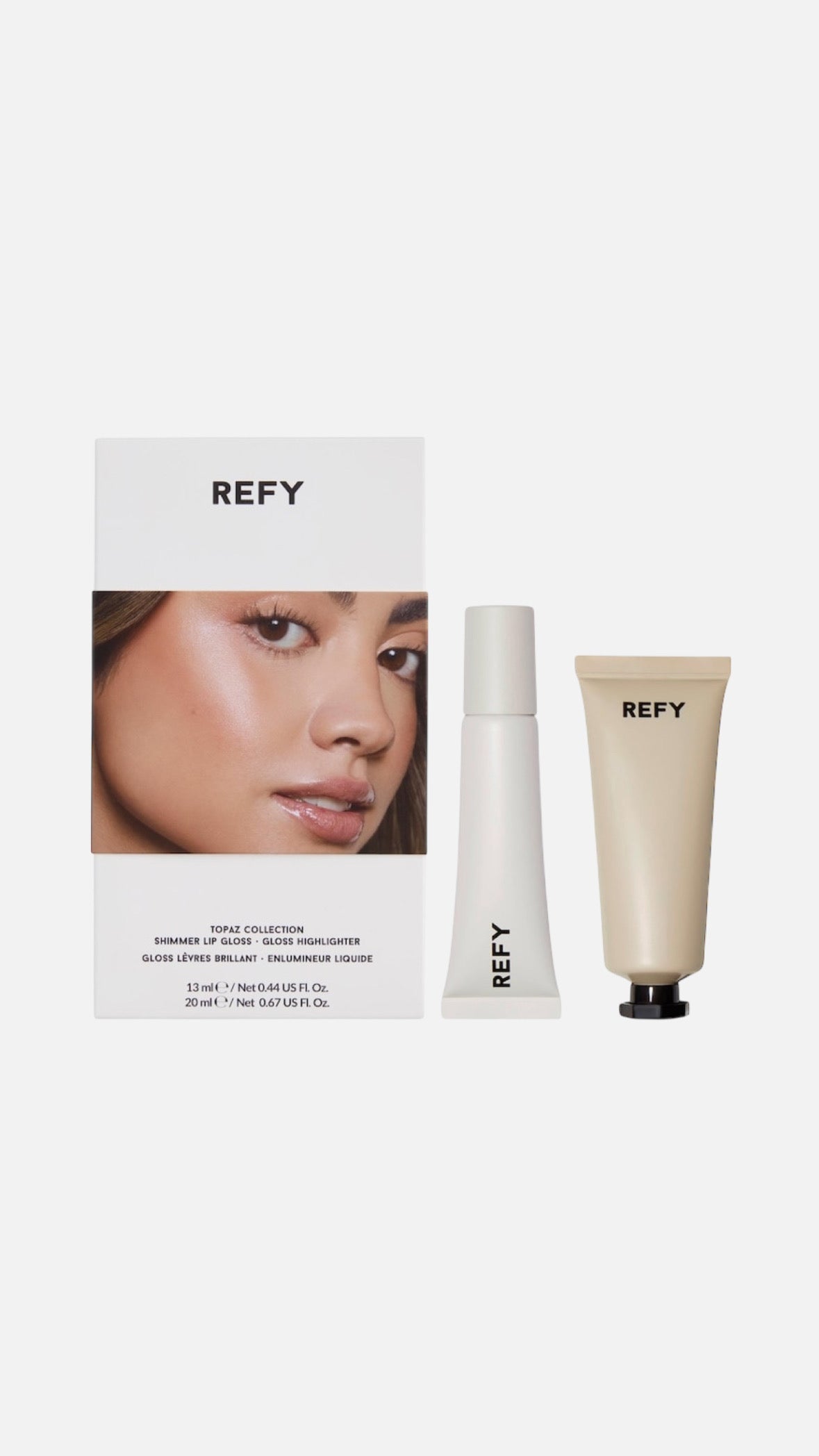 REFY Topaz Collection: Shimmer Lip Gloss & Liquid Highlighter Set