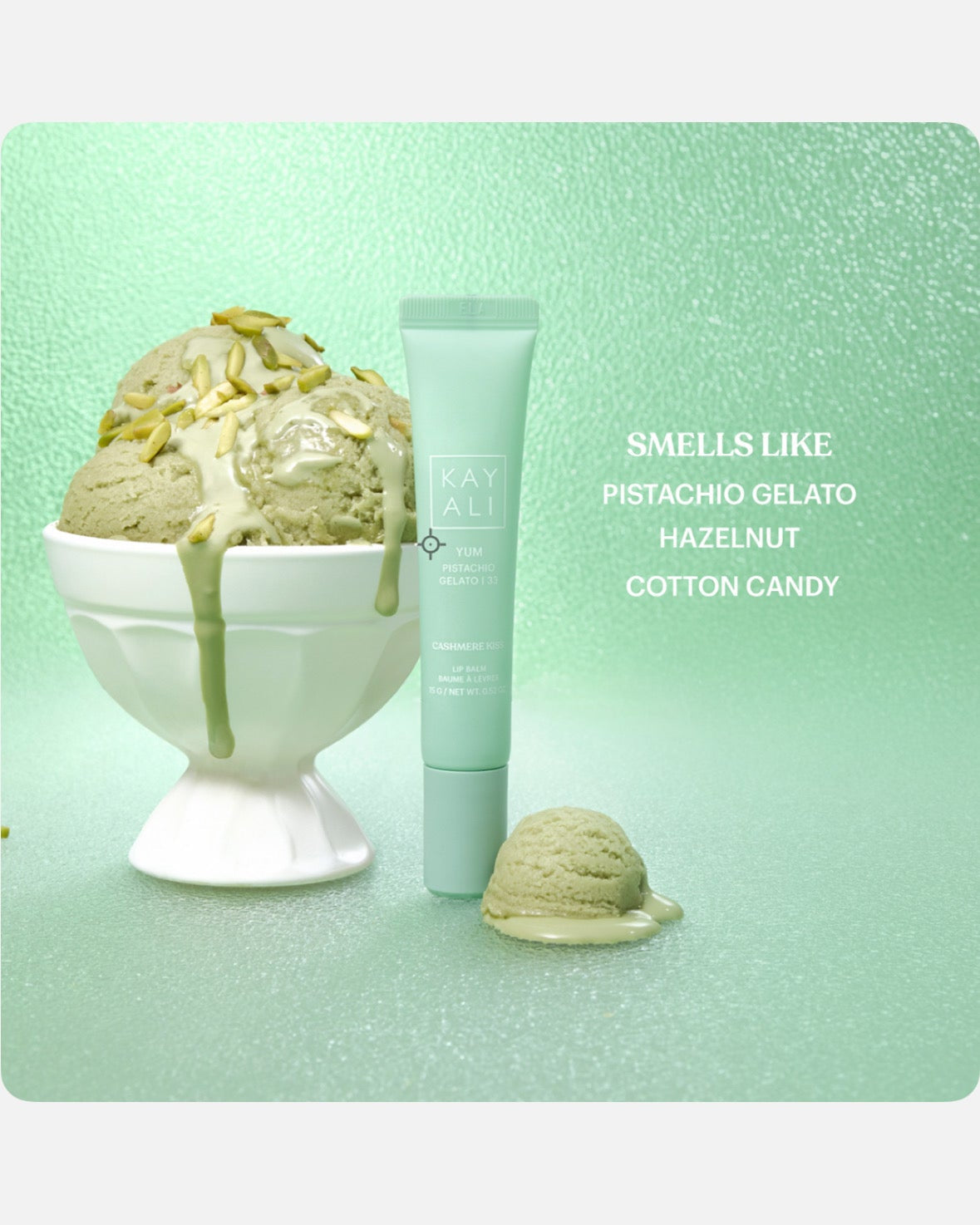 KAYALI Yum Cashmere Kiss Hydrating Lip Balm Yum Pistachio Gelato