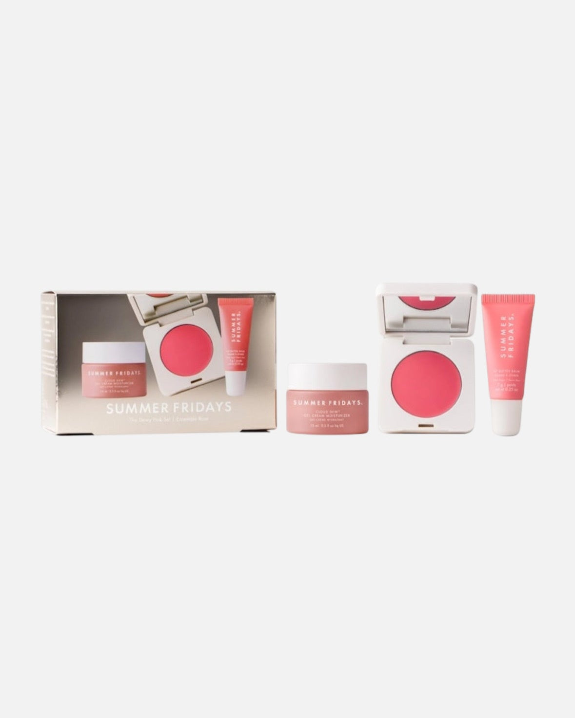Summer Fridays The Dewy Pink Set with mini Lip Butter Balm in Pink Sugar
