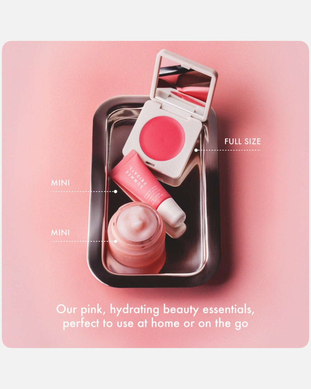 Summer Fridays The Dewy Pink Set with mini Lip Butter Balm in Pink Sugar