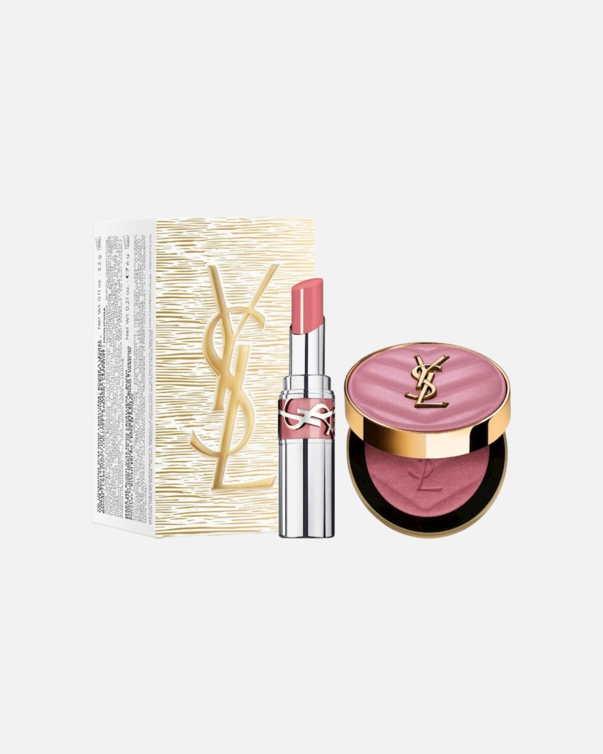 Yves Saint Laurent YSL Iconic Pink Make Me Blush & Loveshine Lip Oil Stick Set