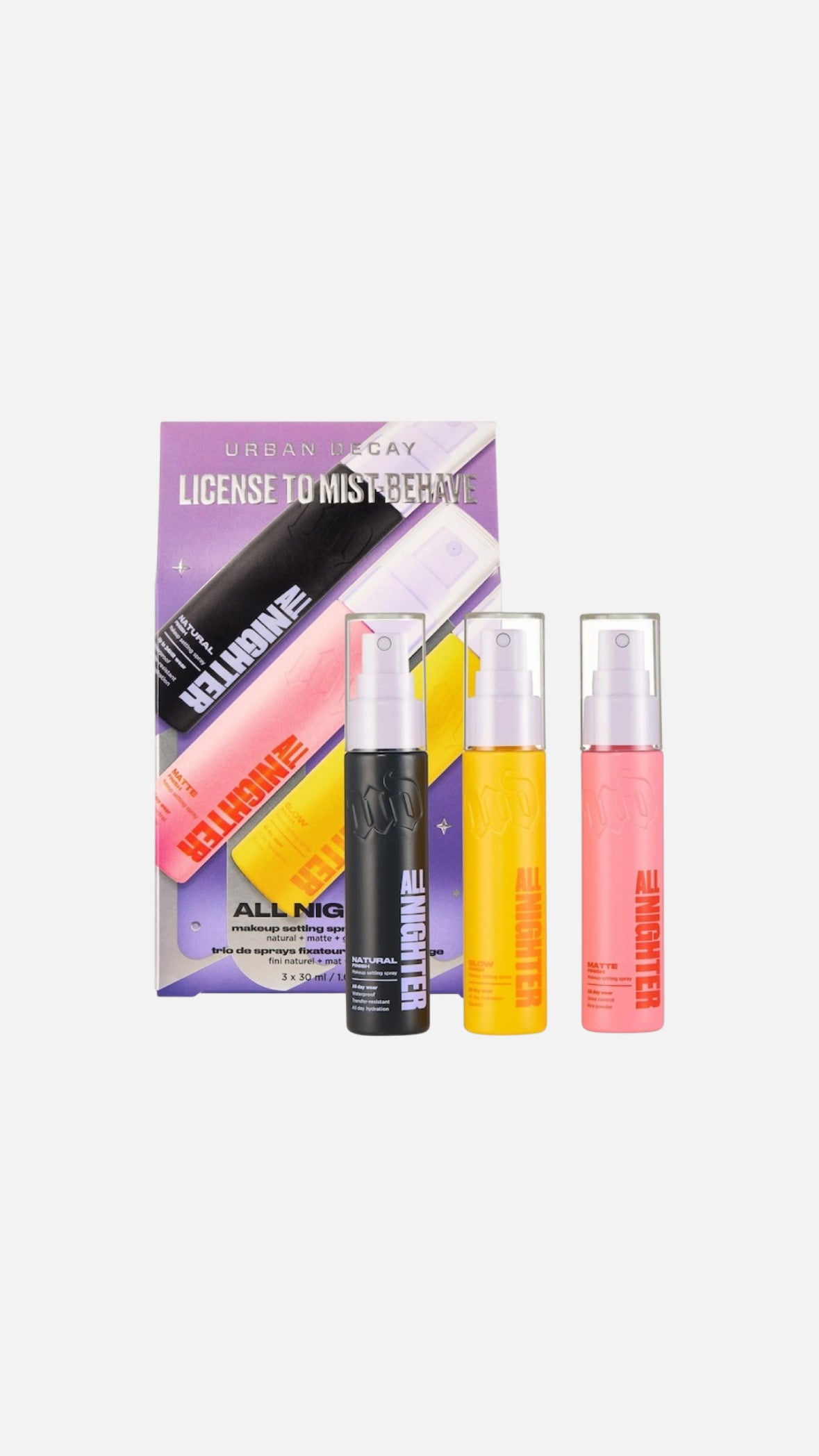 Urban Decay Mini License to Mist-Behave All Nighter Makeup Setting Spray Trio Gift Set