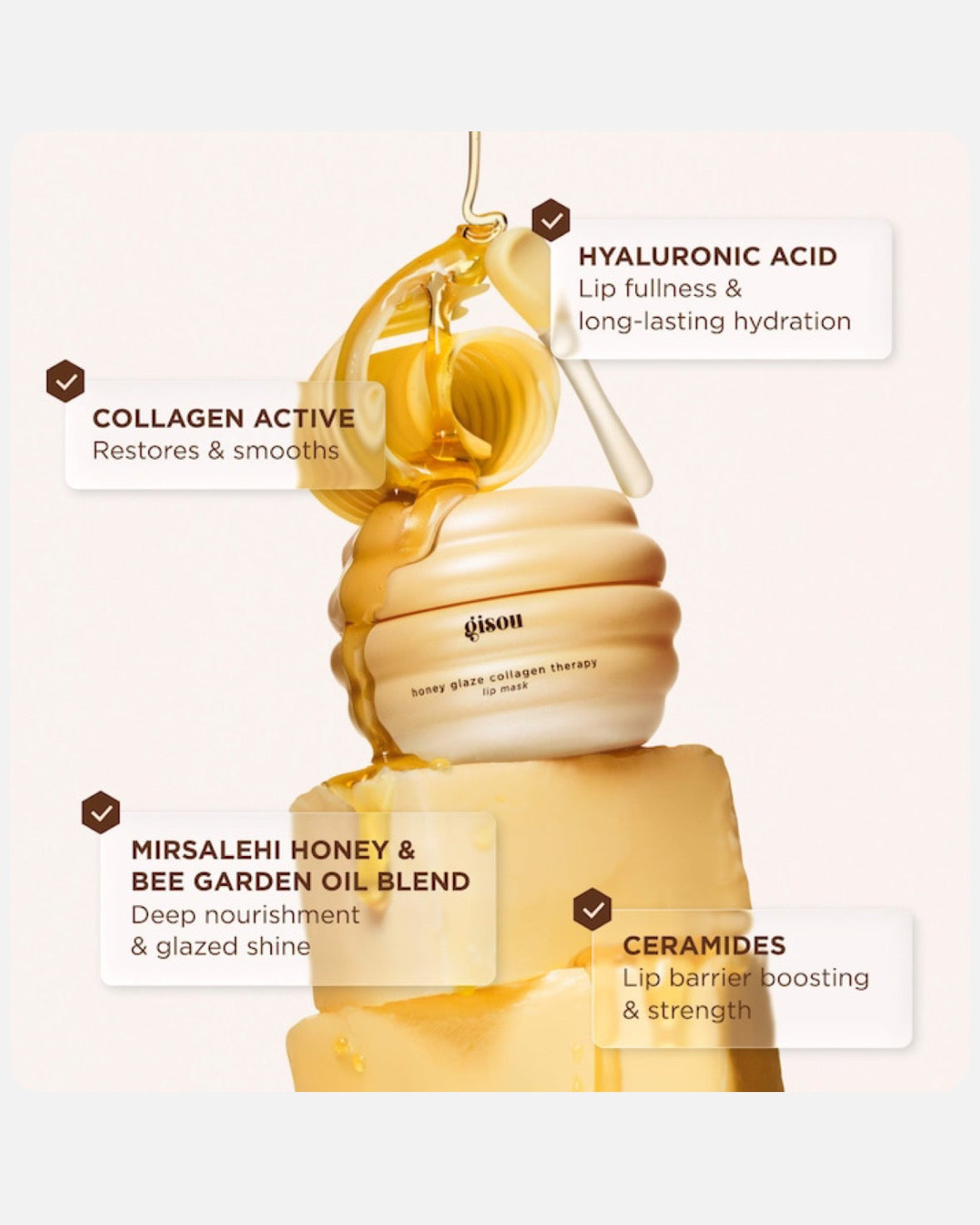 Gisou Honey Glaze Collagen Therapy Lip Mask
