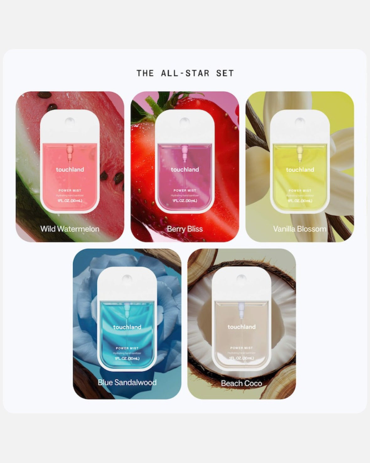 Touchland  The All Star Gift Set (5 pack Hand Sanitizers)