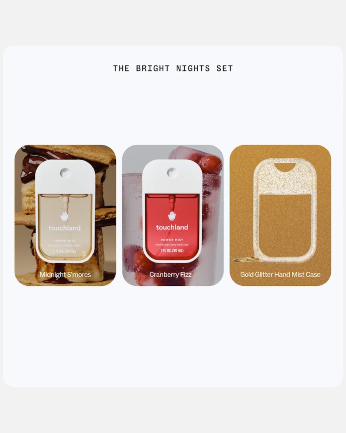 Touchland  Special Edition Bright Nights Hand Sanitizer 2-Pack + Case