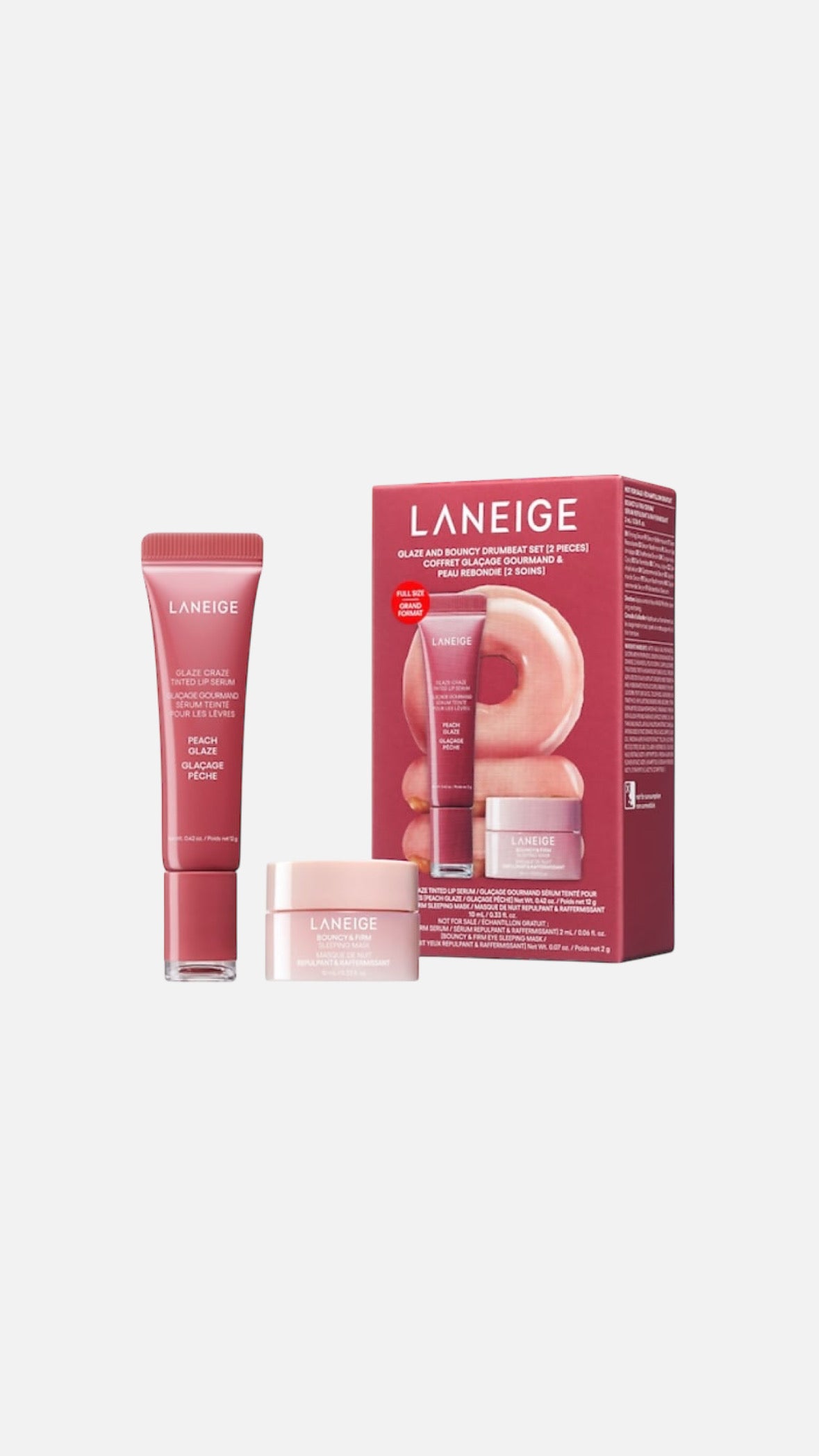 LaneigeGlazed and Bouncy Drumbeat - Set Lip Balm and Sleeping Mask