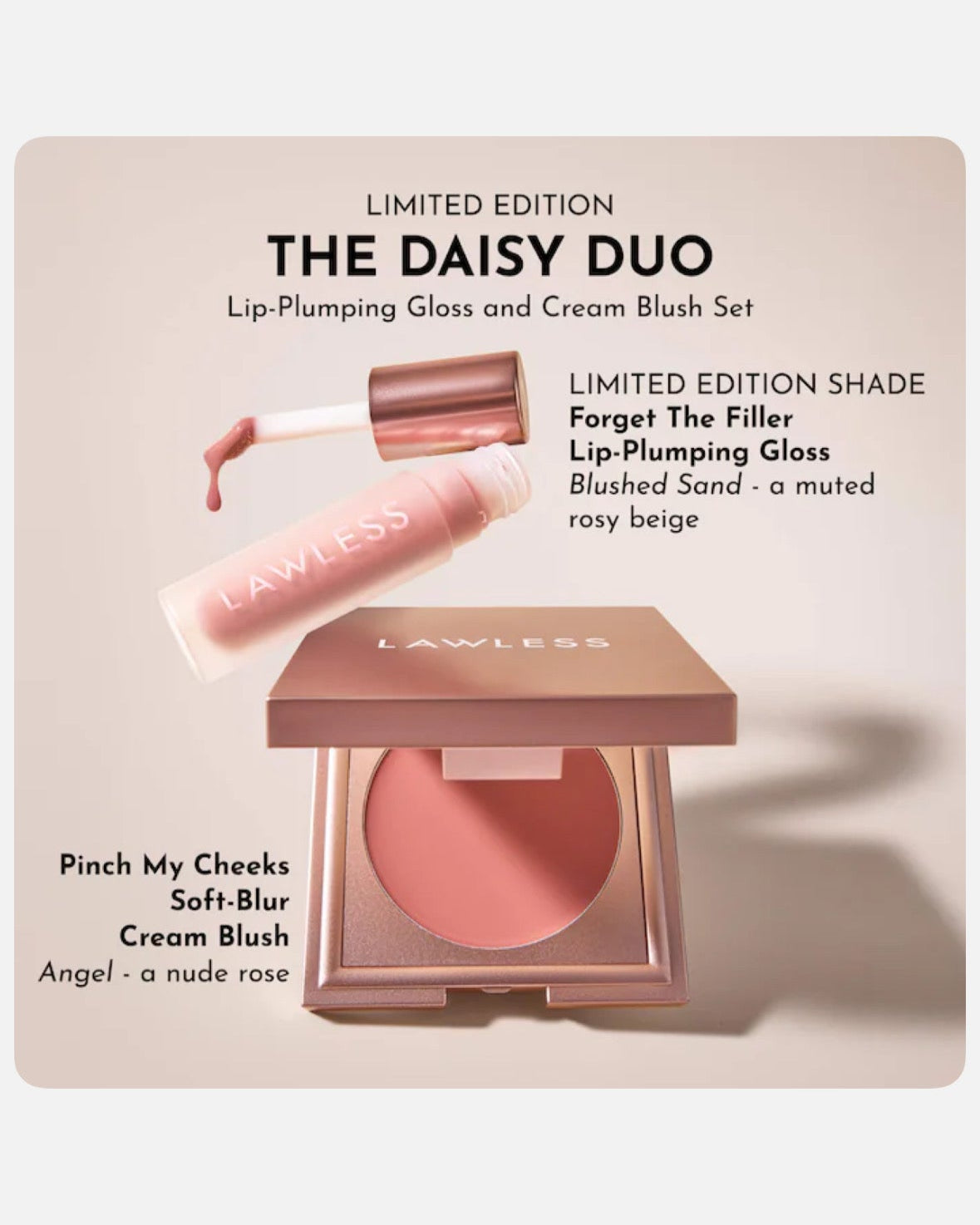 LAWLESS The Dreamy Daisy Lip-Plumping Gloss and Cream Blush Set