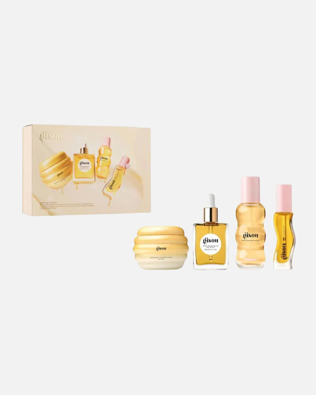Gisou Glow All The Way Hair and Lip Gift Set