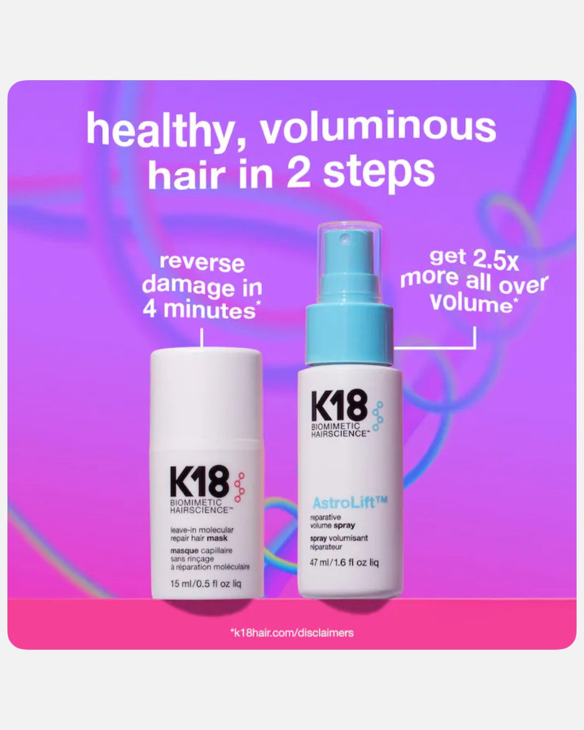 K18 Biomimetic Hairscience Healthy Volume Minis Hair Gift Set