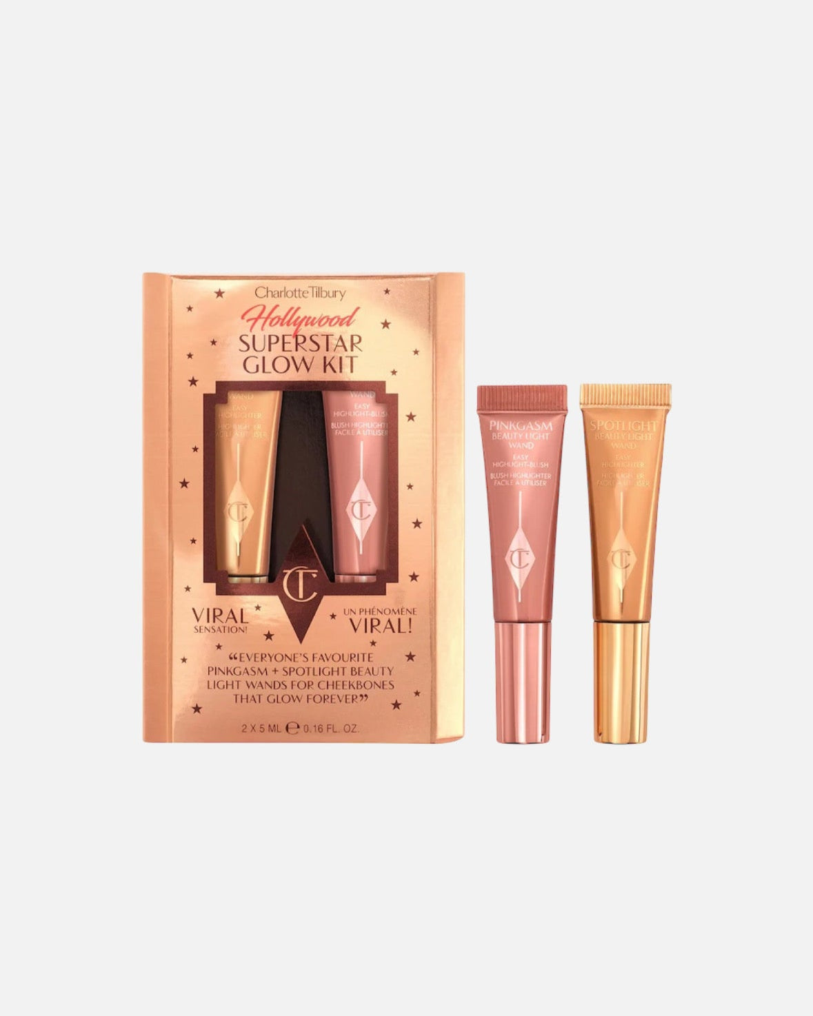 Charlotte Tilbury Mini Hollywood Superstar Beauty Highlighter Wand Duo Gift Set