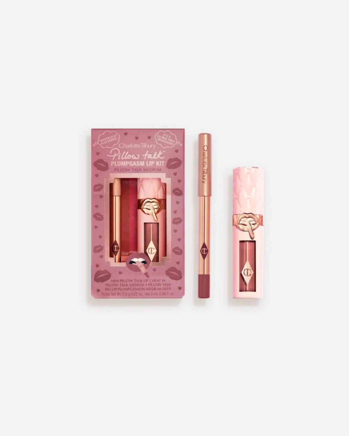 Charlotte Tilbury Mini Pillow Talk Plumpgasm Lip Liner and Lip Gloss Set