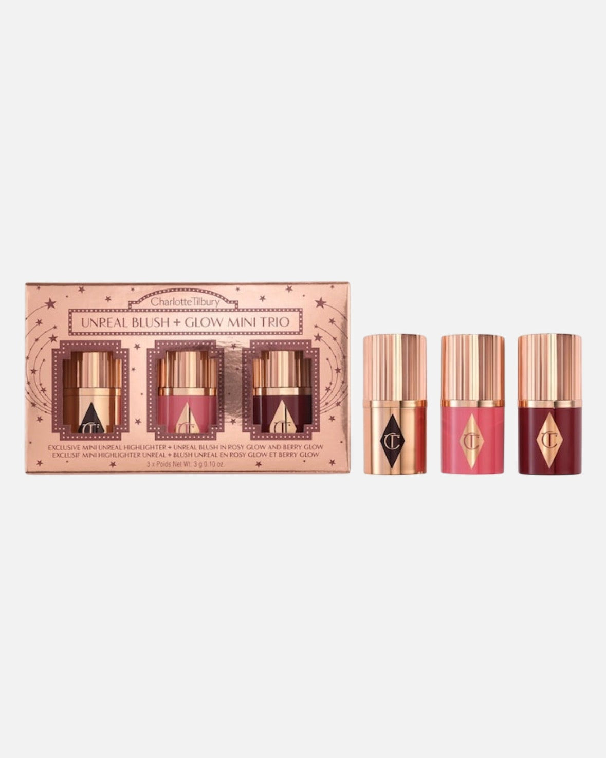 Charlotte Tilbury Mini Unreal Blush + Glow Trio