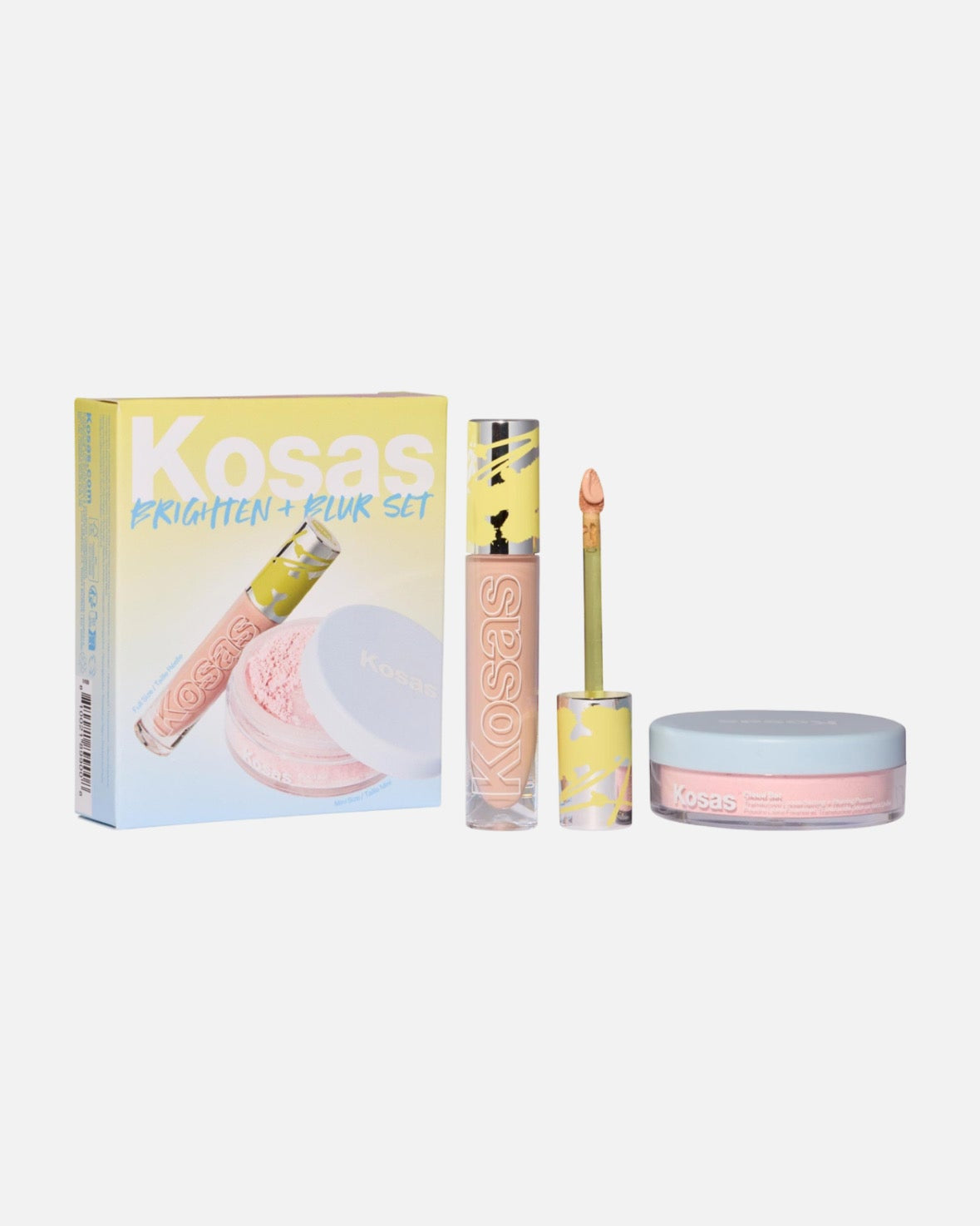 Kosas Brighten & Blur Set - Color Corrector + Loose Setting Powder Face Set