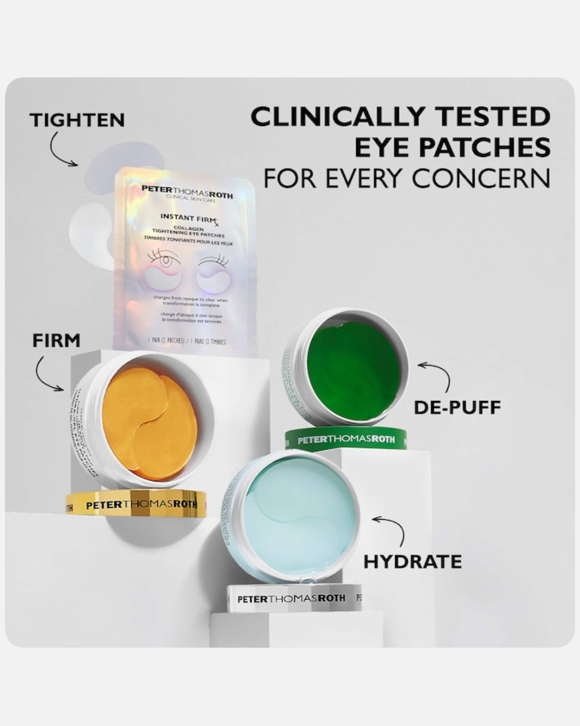 Peter Thomas Roth Eye Mask Patches Travel Gift Set for Fine Lines, Dark Circles, Puffiness and Dryness