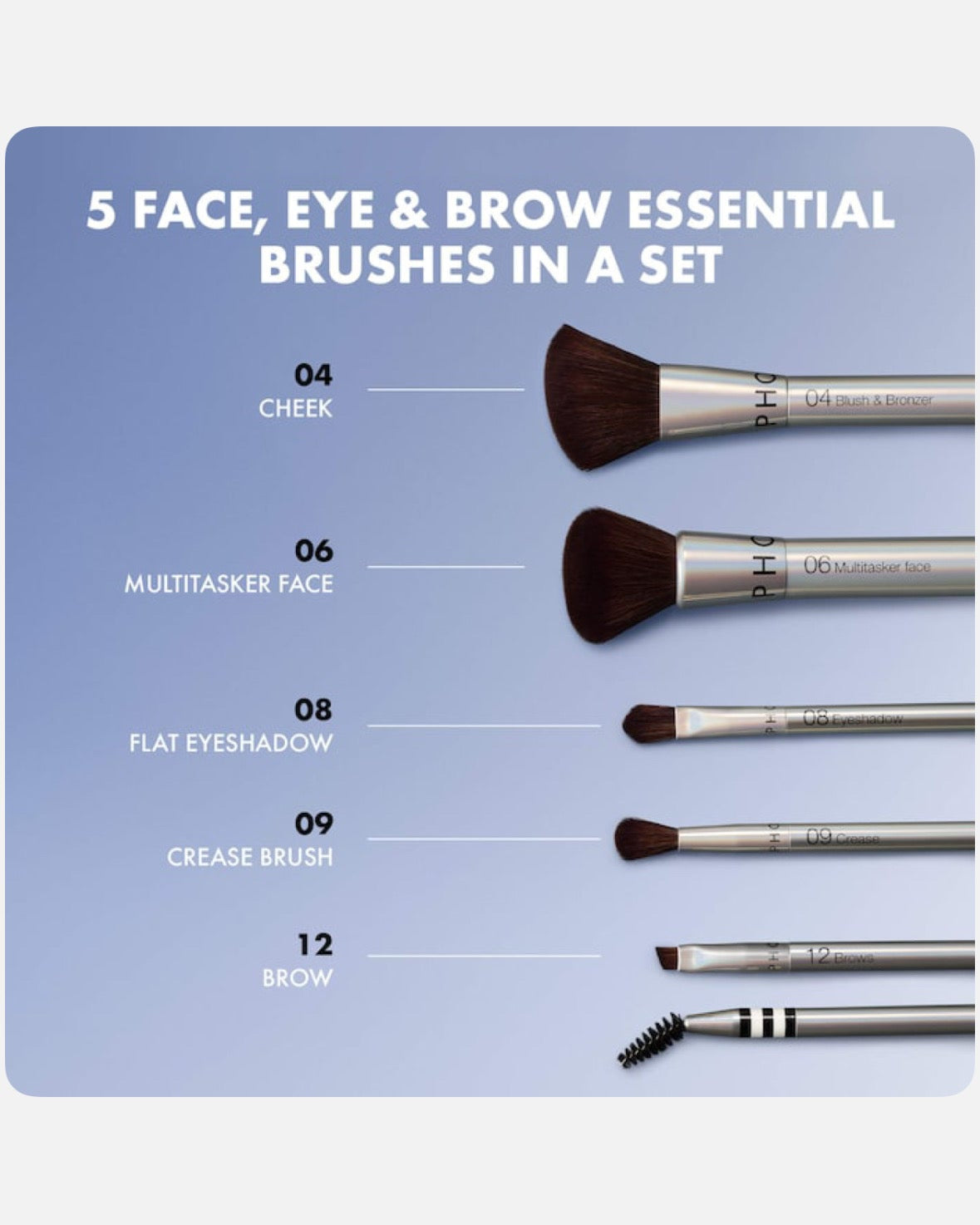 SEPHORA COLLECTION 5 Piece Face & Eye Brush Set