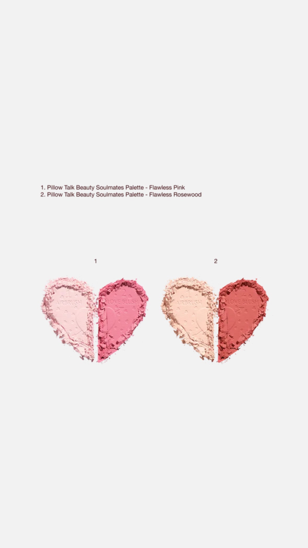 Charlotte Tilbury Pillow Talk Beauty Soulmates Airbrush Flawless Finish Brightening and Blush Powder Palette