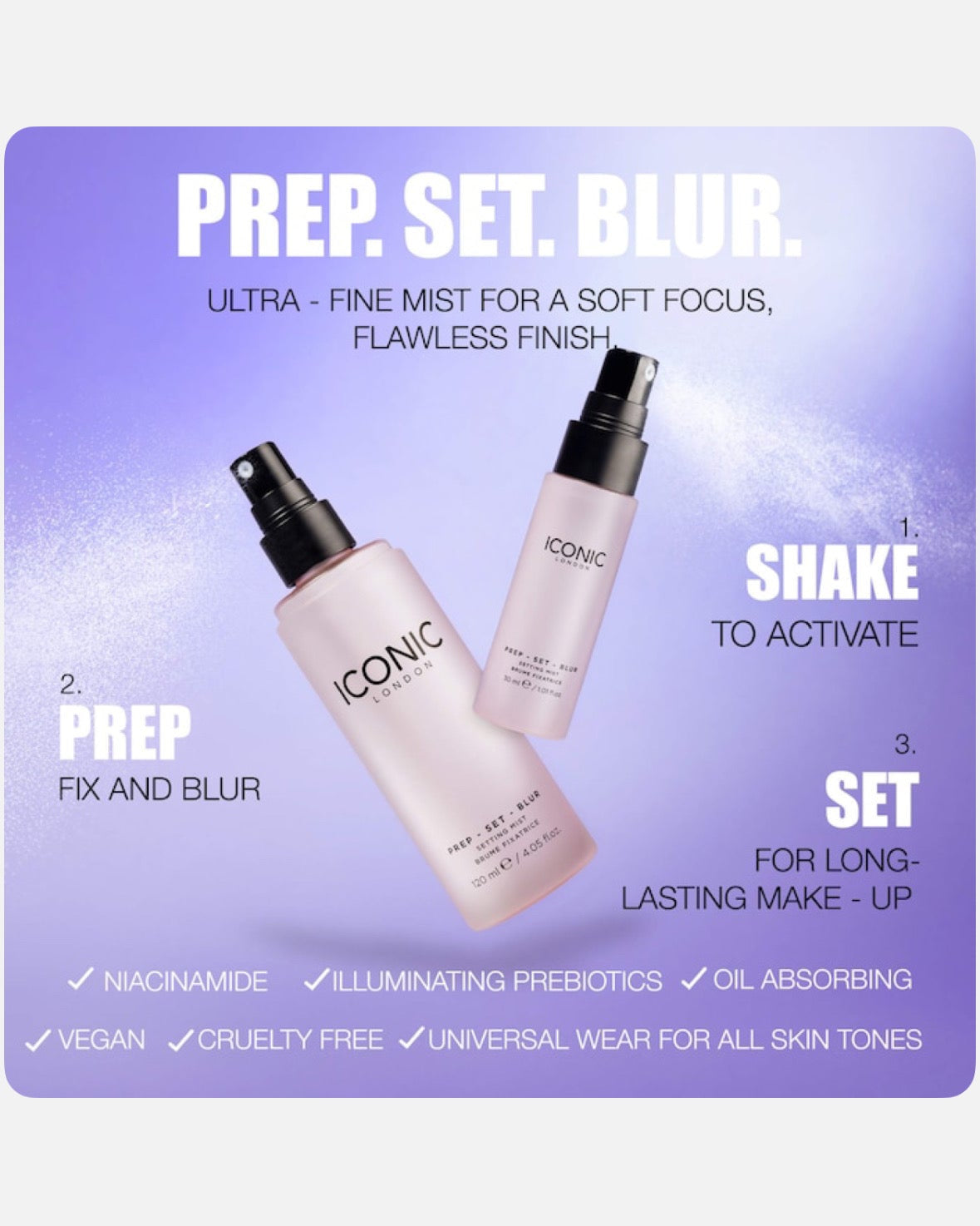 Iconic London Prep Set Blur Setting Spray