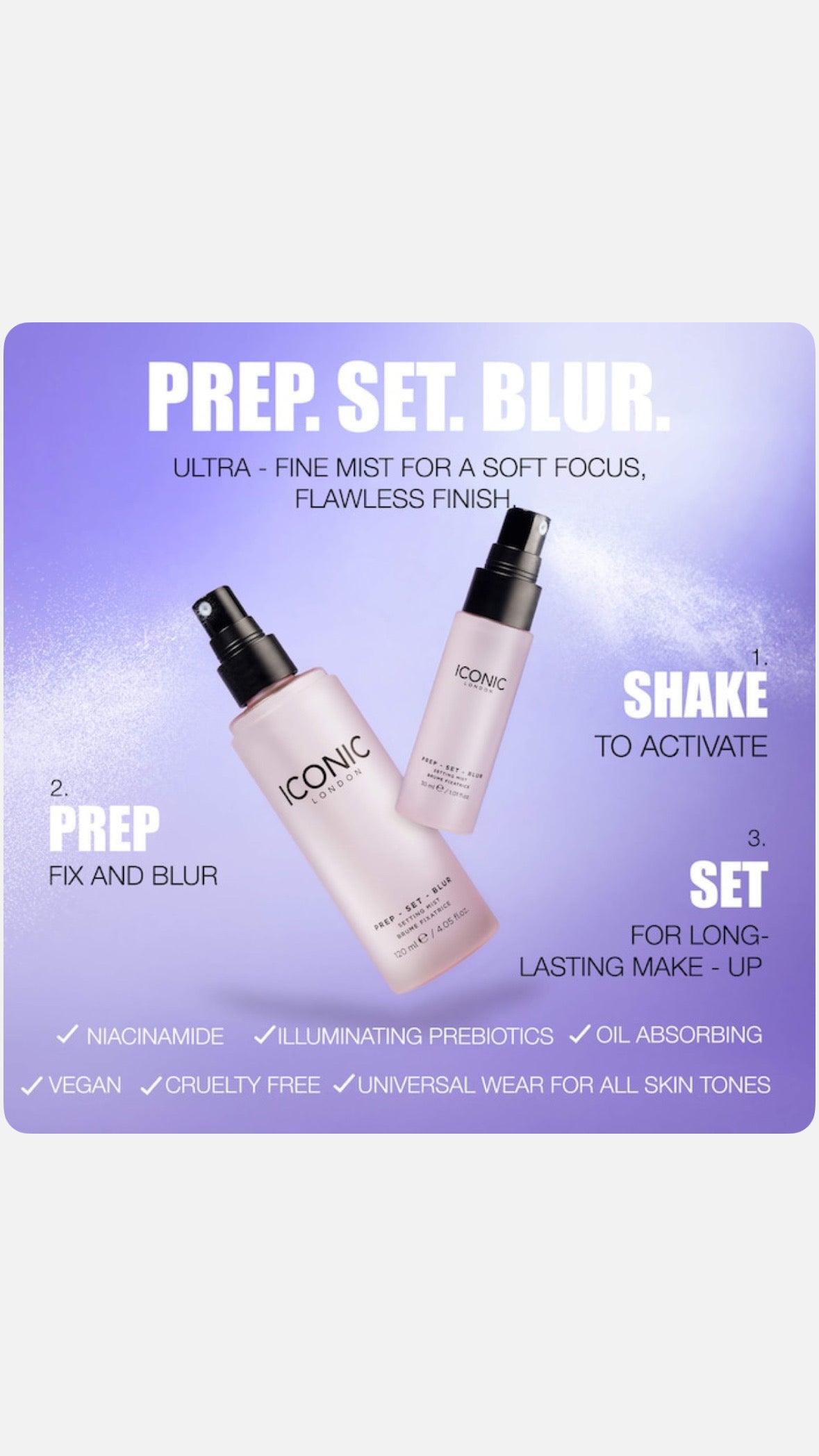Iconic London Prep Set Blur Setting Spray