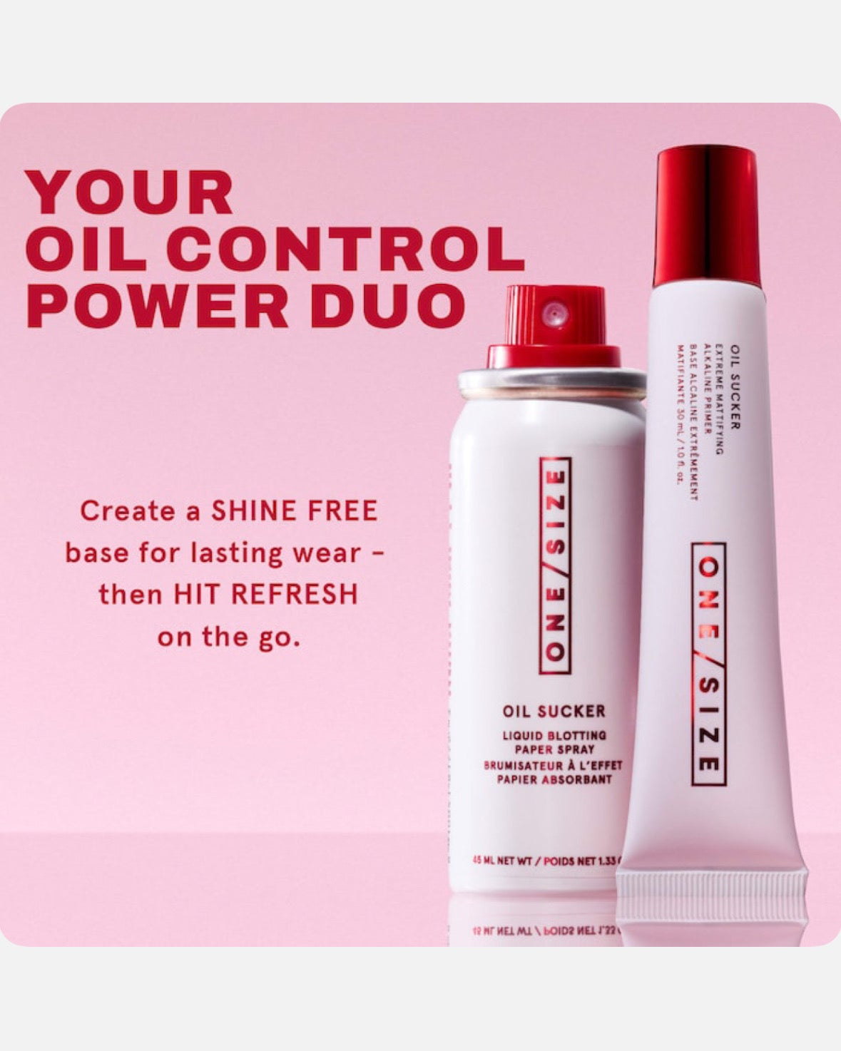 ONE/SIZE by Patrick Starrr Oil Sucker Prep & Refresh Mattifying Duo