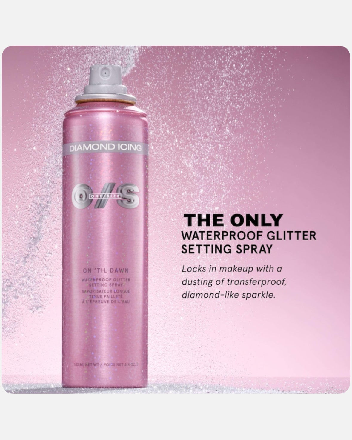 ONE/SIZE by Patrick Starrr  On 'Til Dawn Diamond Icing Glitter Waterproof Setting Spray
