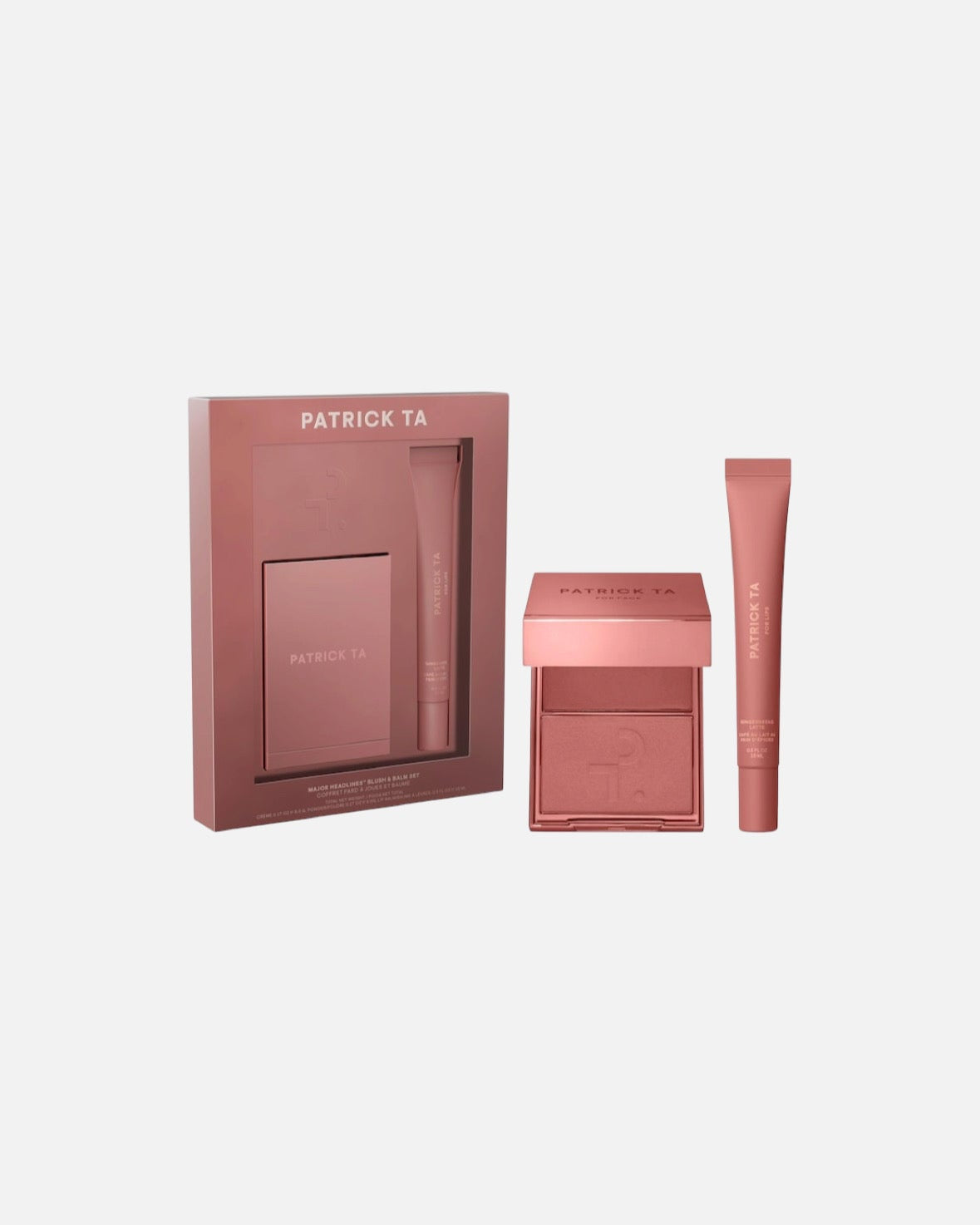 PATRICK TA Major Headlines Double-Take Crème & Powder Blush Duo & Lip Balm Makeup Gift Set