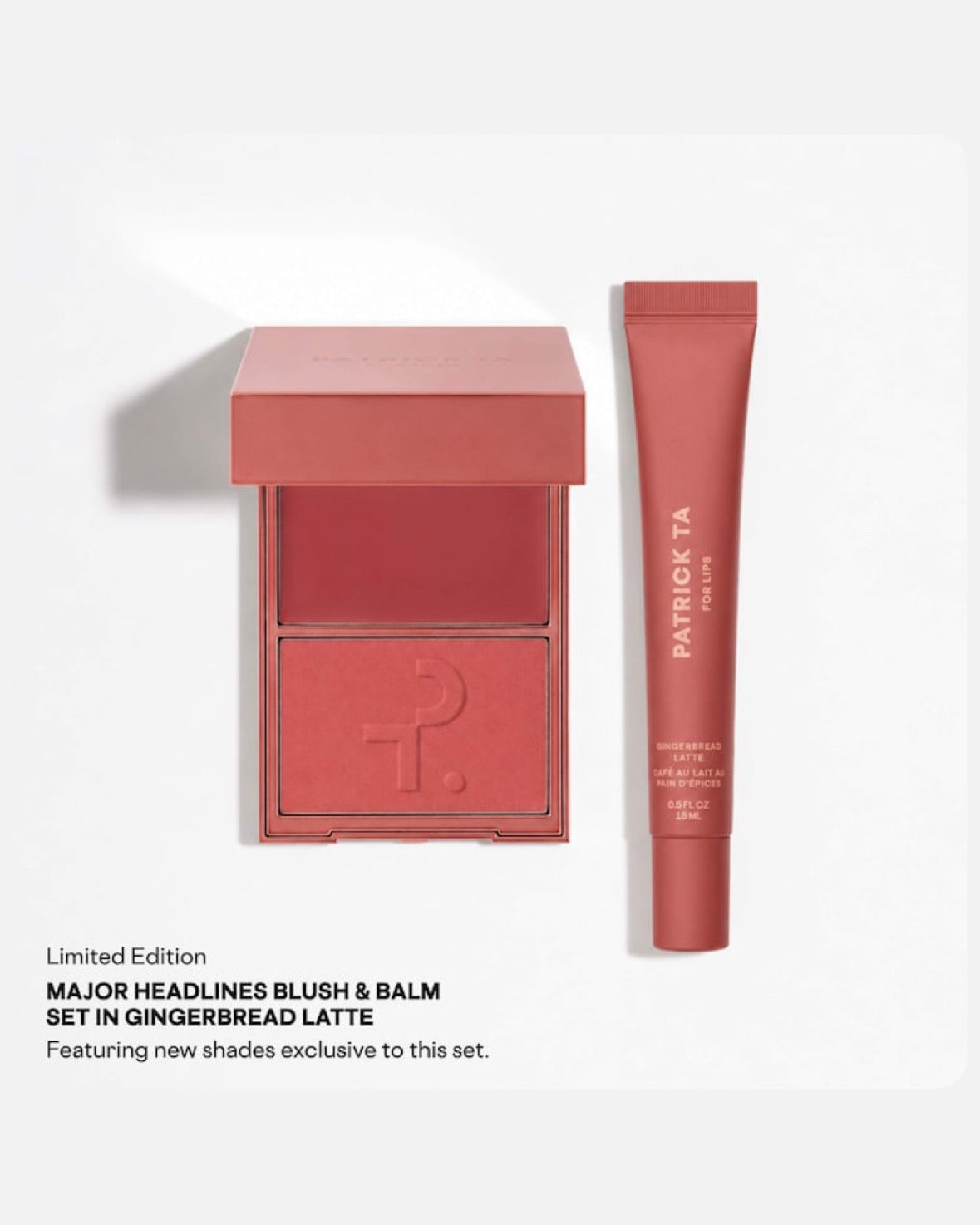 PATRICK TA Major Headlines Double-Take Crème & Powder Blush Duo & Lip Balm Makeup Gift Set