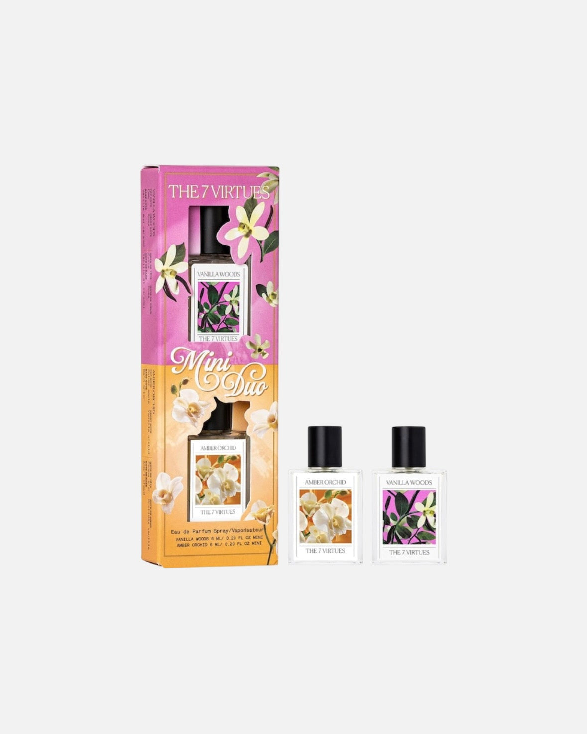 THE 7 VIRTUES Mini Amber Orchid & Vanilla Woods Eau de Parfum Duo Gift Set