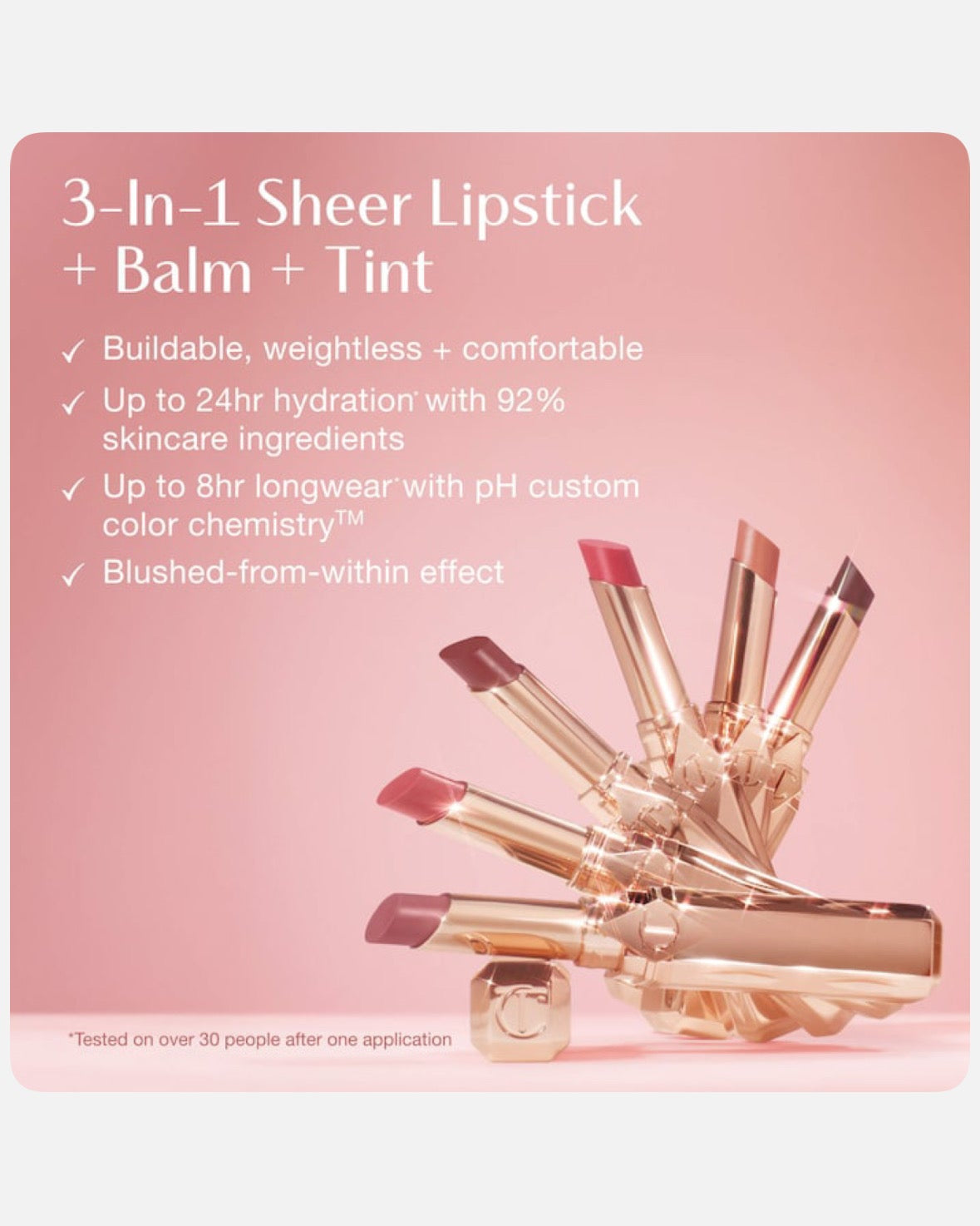 Charlotte Tilbury Pillow Talk Long Lasting Blush Balm Sheer Lip Tint