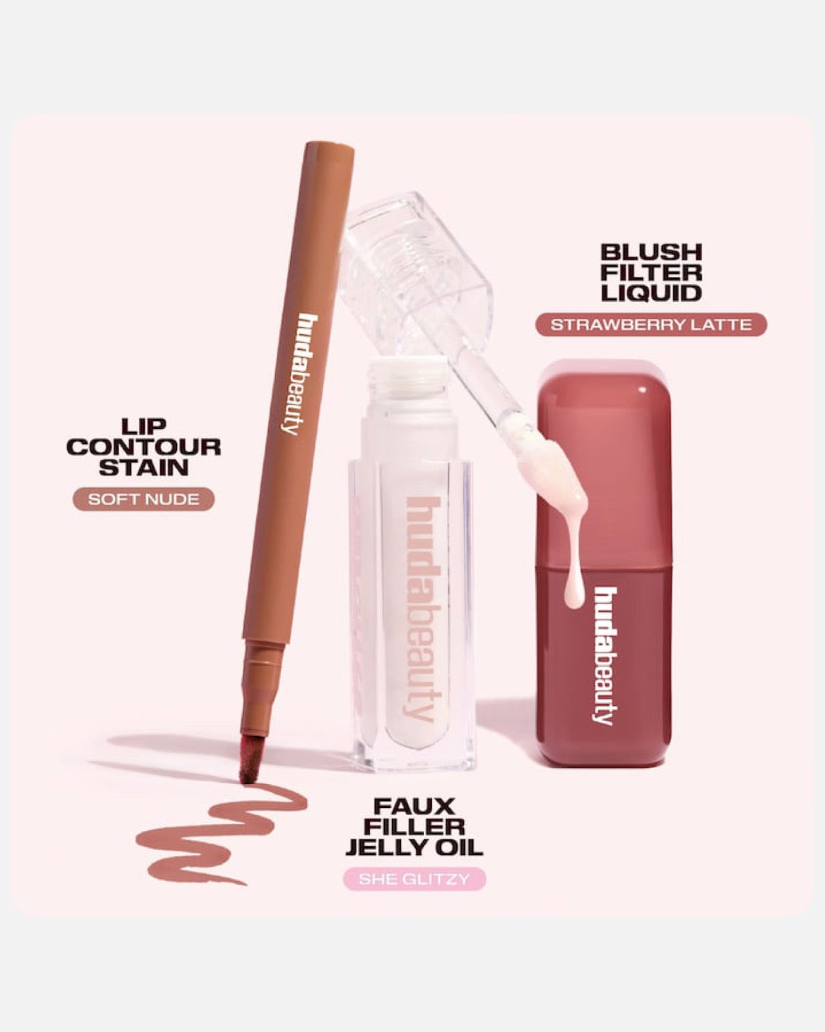HUDA BEAUTY Blushed Nudes Lip & Cheek Kit