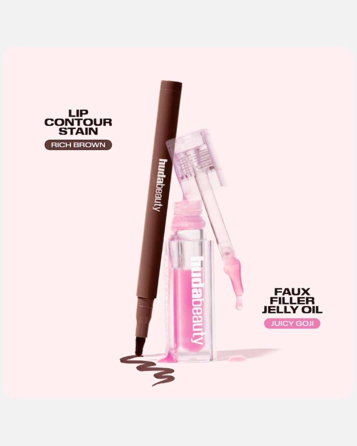 HUDA BEAUTY Kiss Me Lip Contour Stain and Lip Jelly Gift Set