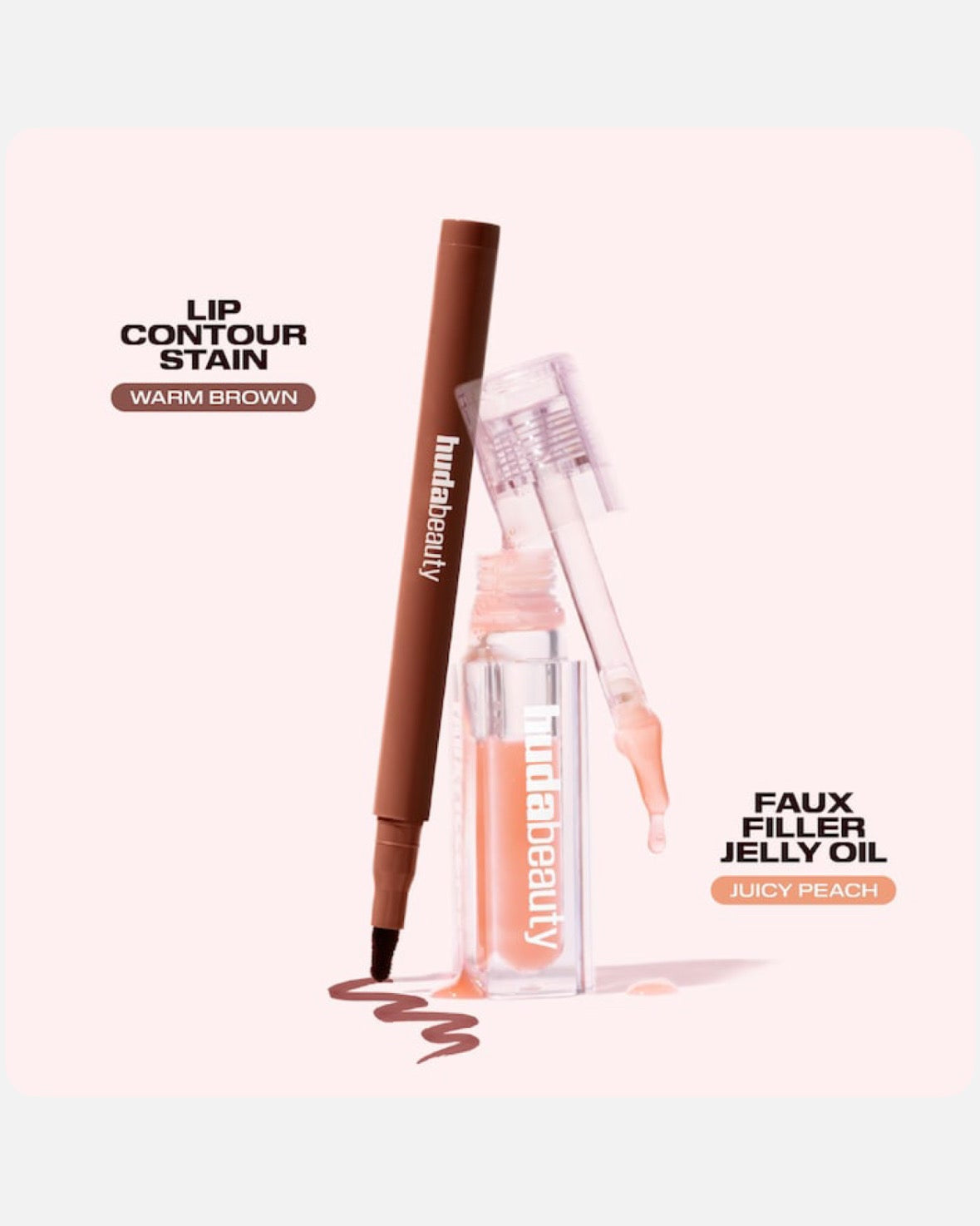 HUDA BEAUTY Kiss Me Lip Contour Stain and Lip Jelly Gift Set