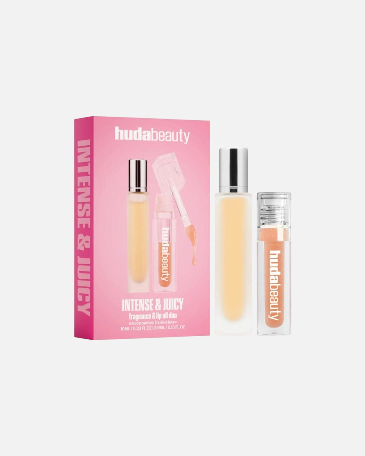 HUDA BEAUTY Intense & Juicy Fragrance & Lip Oil Duo