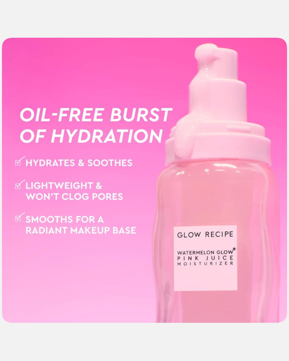 Glow Recipe Watermelon Pink Juice Oil-Free Refillable Moisturizer