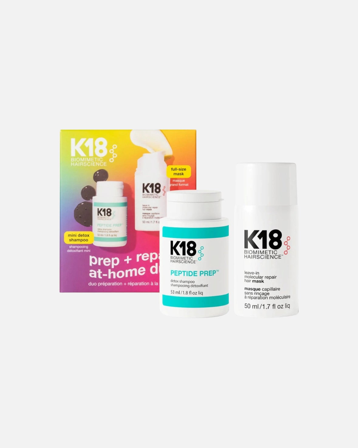 K18 Biomimetic Hairscience Prep + Repair at Home Duo