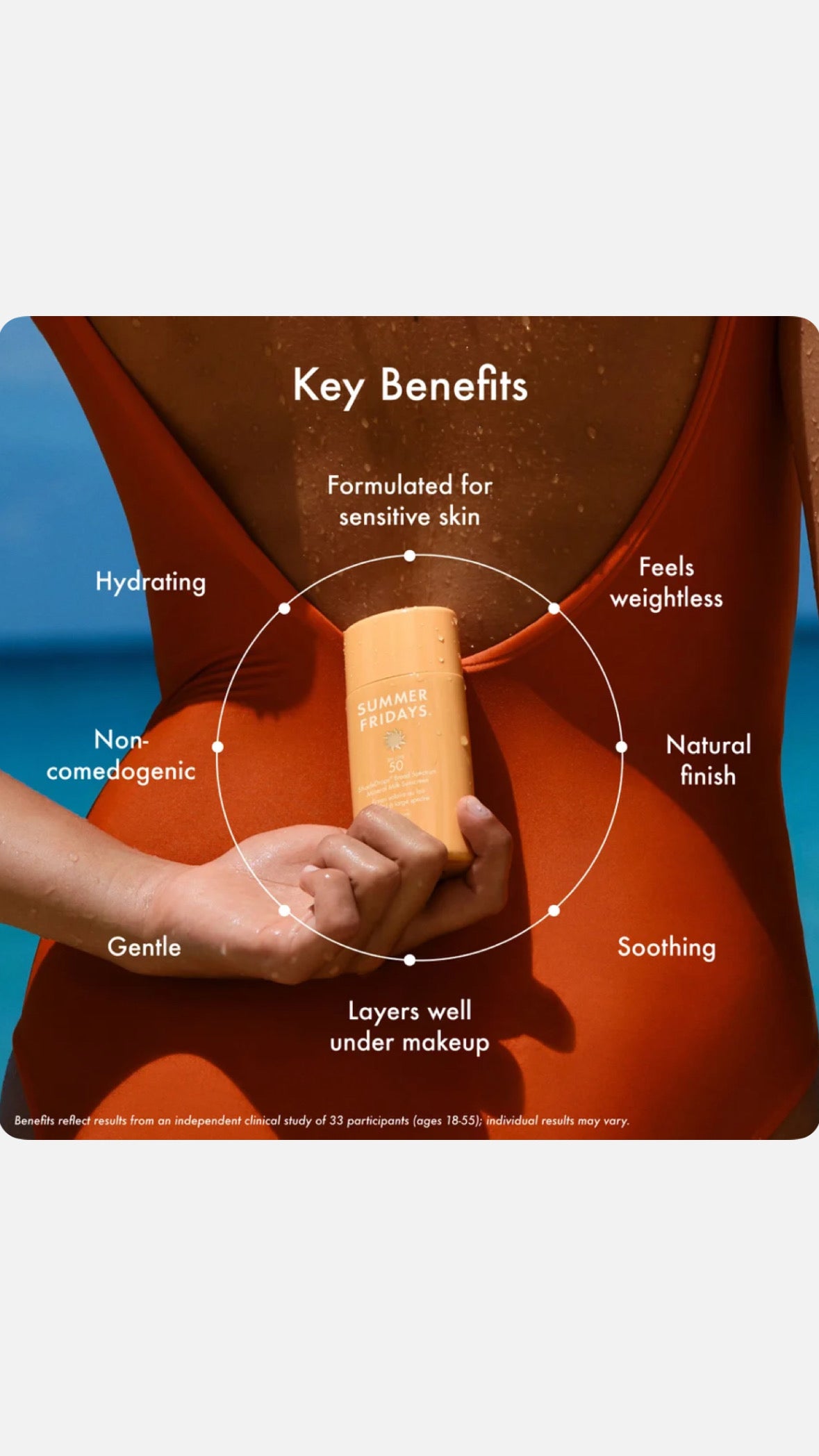 Summer Fridays ShadeDrops Broad Spectrum SPF 50 Mineral Milk Sunscreen