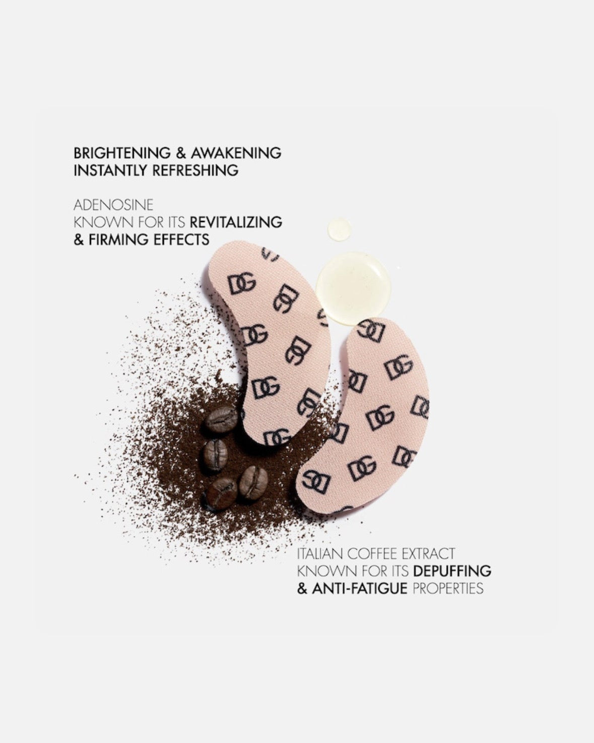 Dolce&Gabbana No-Puff Caffeine Eye Patches Depuffing & Brightening Gel Pads with Adenosine