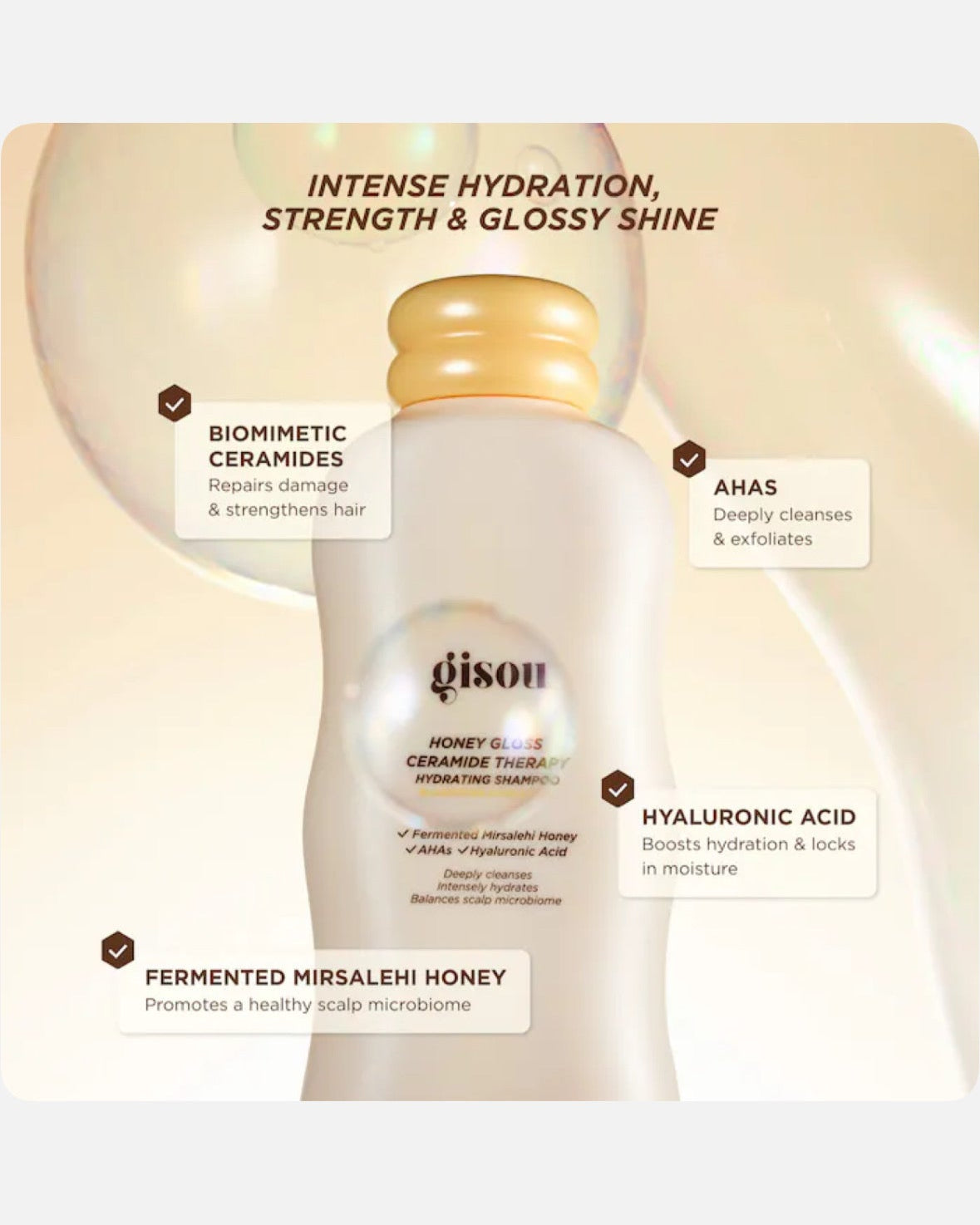 Gisou Honey Gloss Ceramide Therapy Hydrating Shampoo