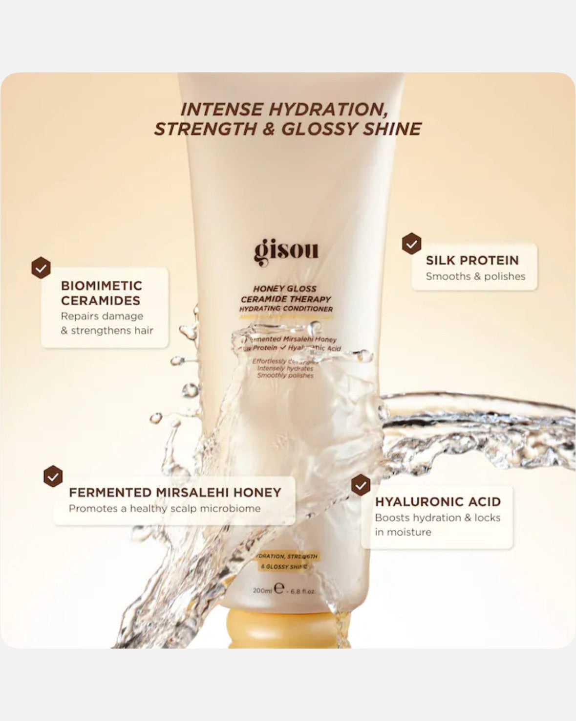 Gisou Honey Gloss Ceramide Therapy Hydrating Conditioner