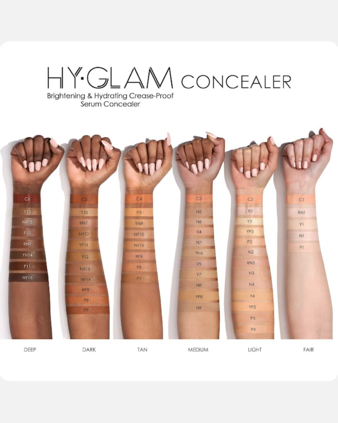NATASHA DENONA Hy-Glam Brightening & Hydrating Medium to Full Coverage Crease Proof Serum Concealer