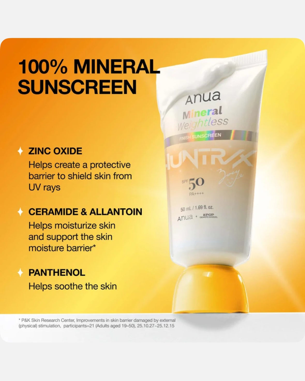 Anua KPop Demon Hunters Mineral Weightless Finish SPF50 Sunscreen 50ml