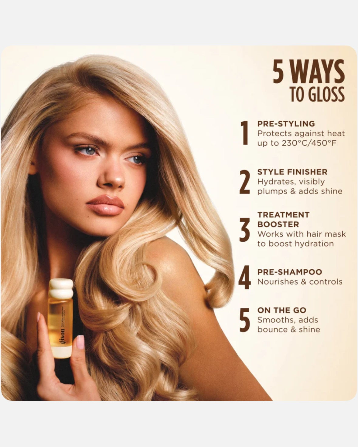 Gisou Honey Gloss Collagen Drops Hair Oil