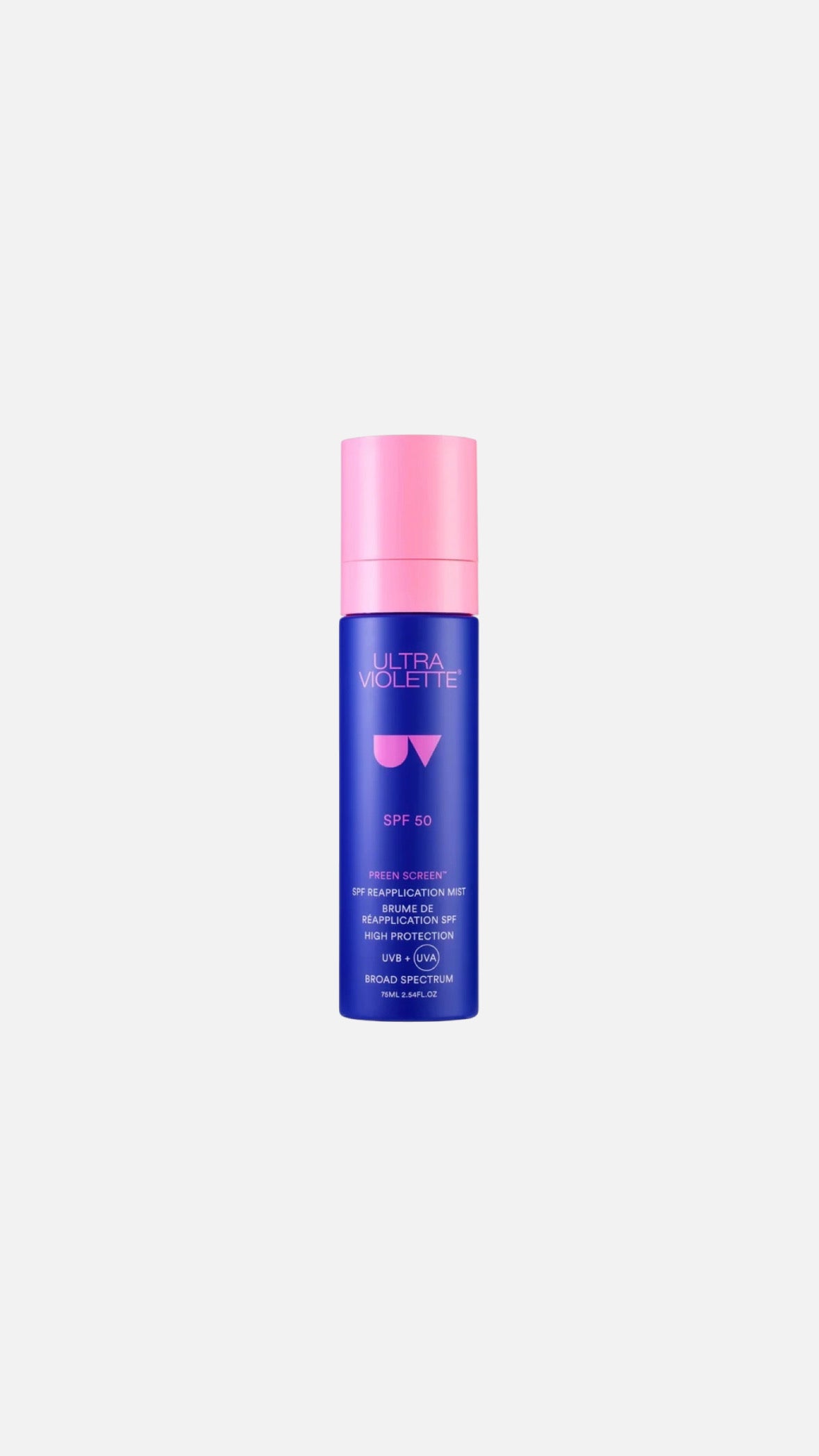 Ultra Violette Preen Screen SPF 50+ Reapplication Mist 75ml