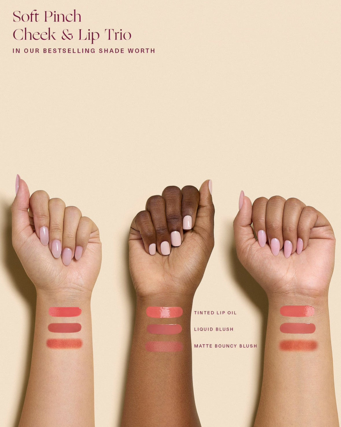 Rare Beauty by Selena Gomez 
Soft Pinch Cheek & Lip Trio Makeup Gift Set