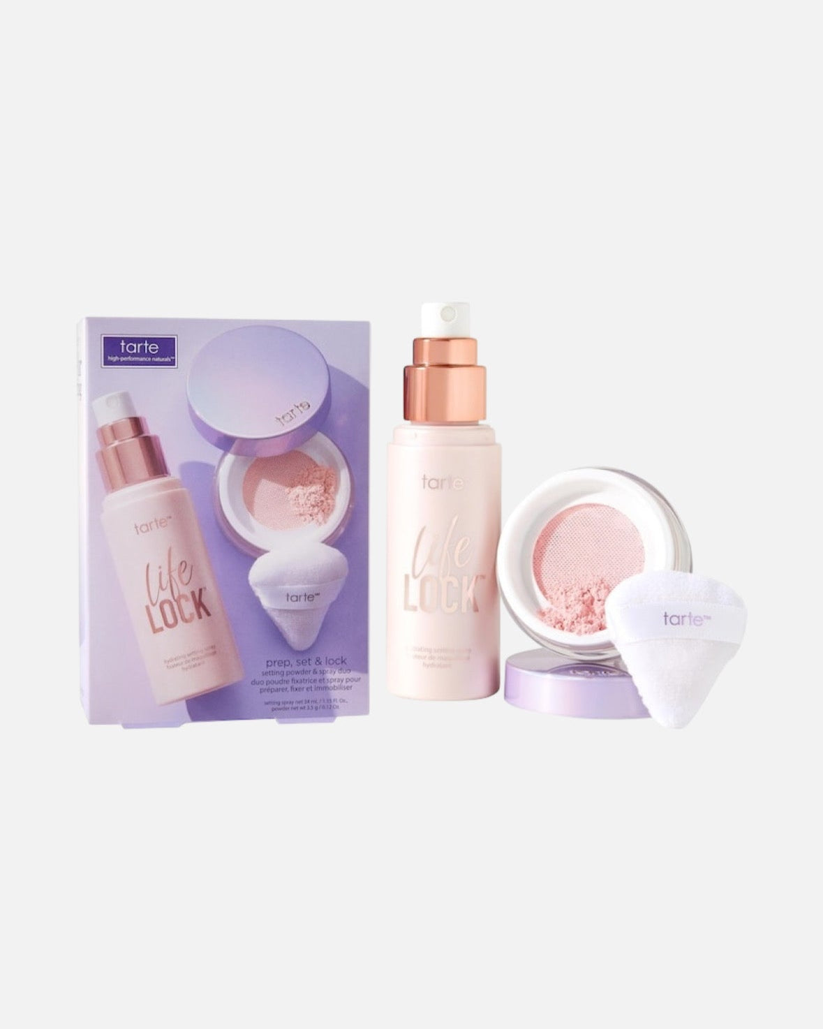 tarte prep, set & lock setting powder & spray duo