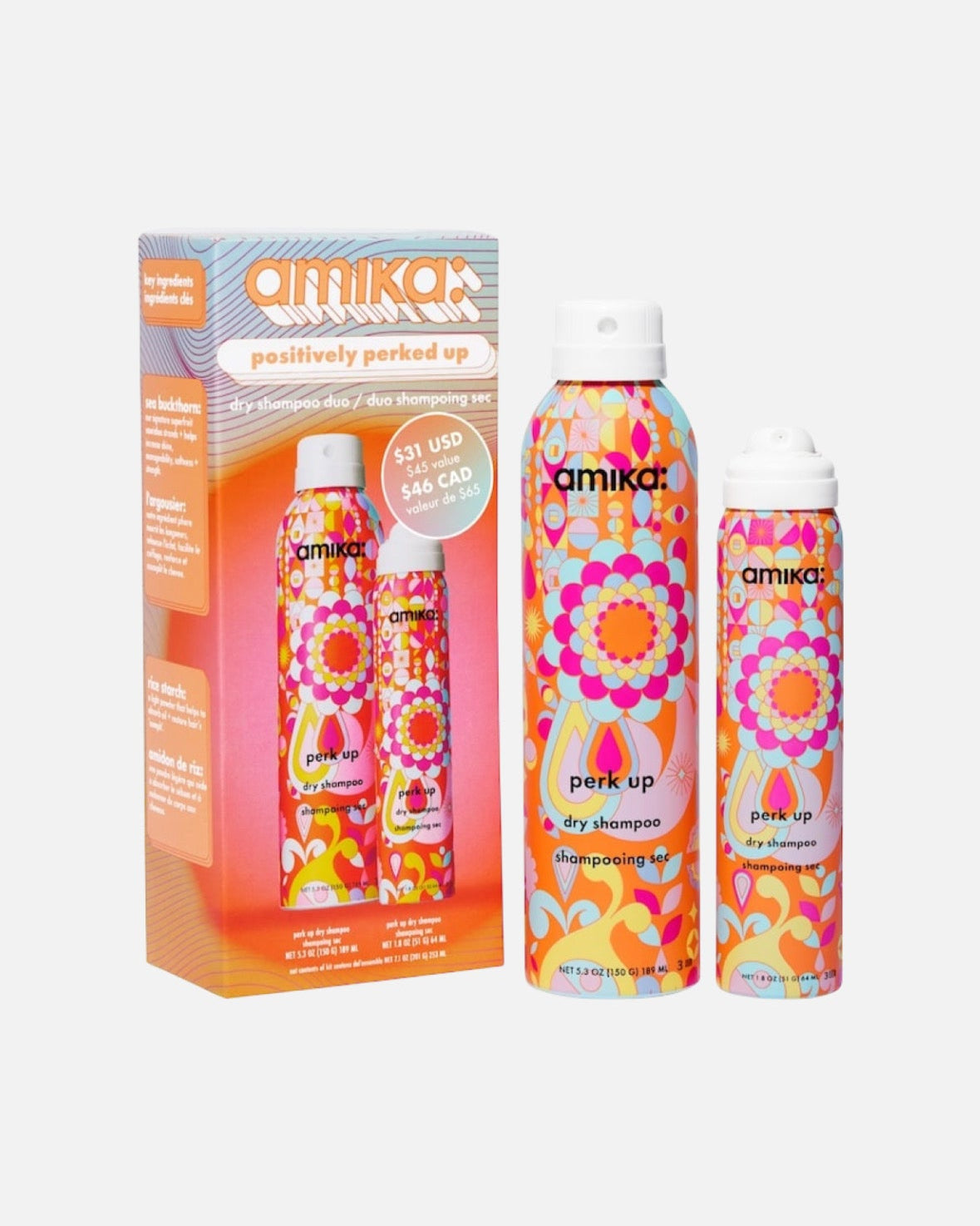 amika Positively Perked Up Dry Shampoo Hair Gift Set