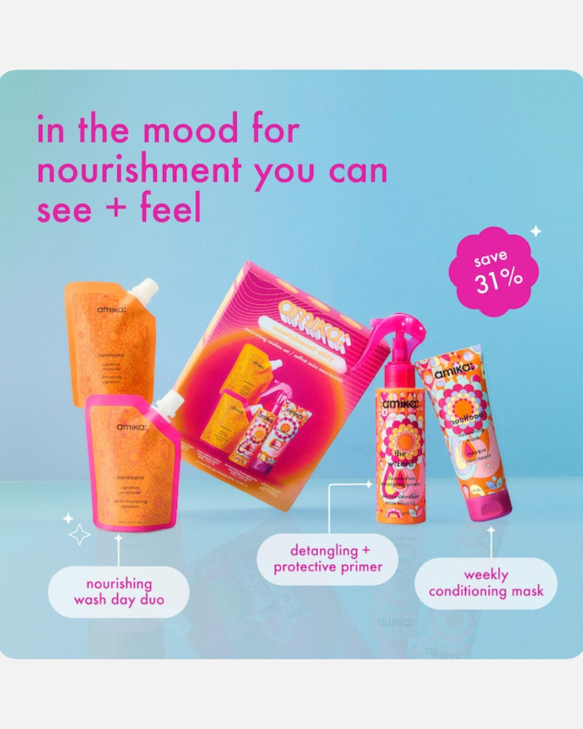 amika Nourishment-ality Nourishing Routine Hair Gift Set