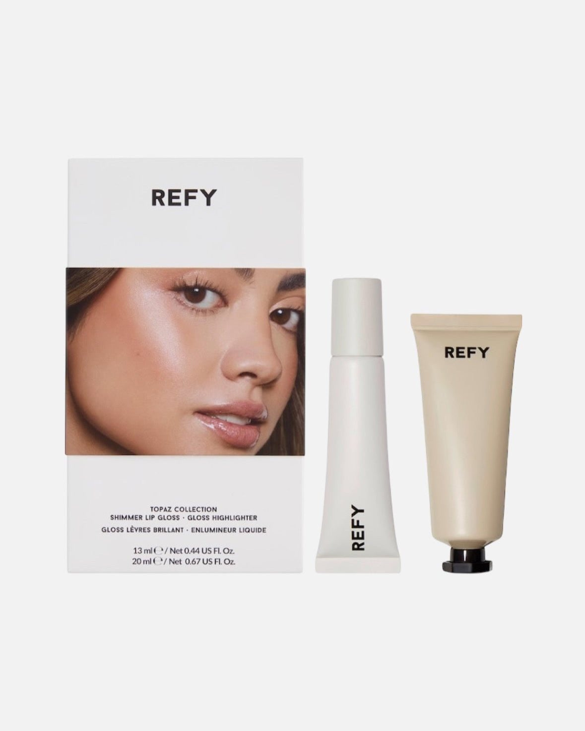 REFY Topaz Collection: Shimmer Lip Gloss & Liquid Highlighter Set
