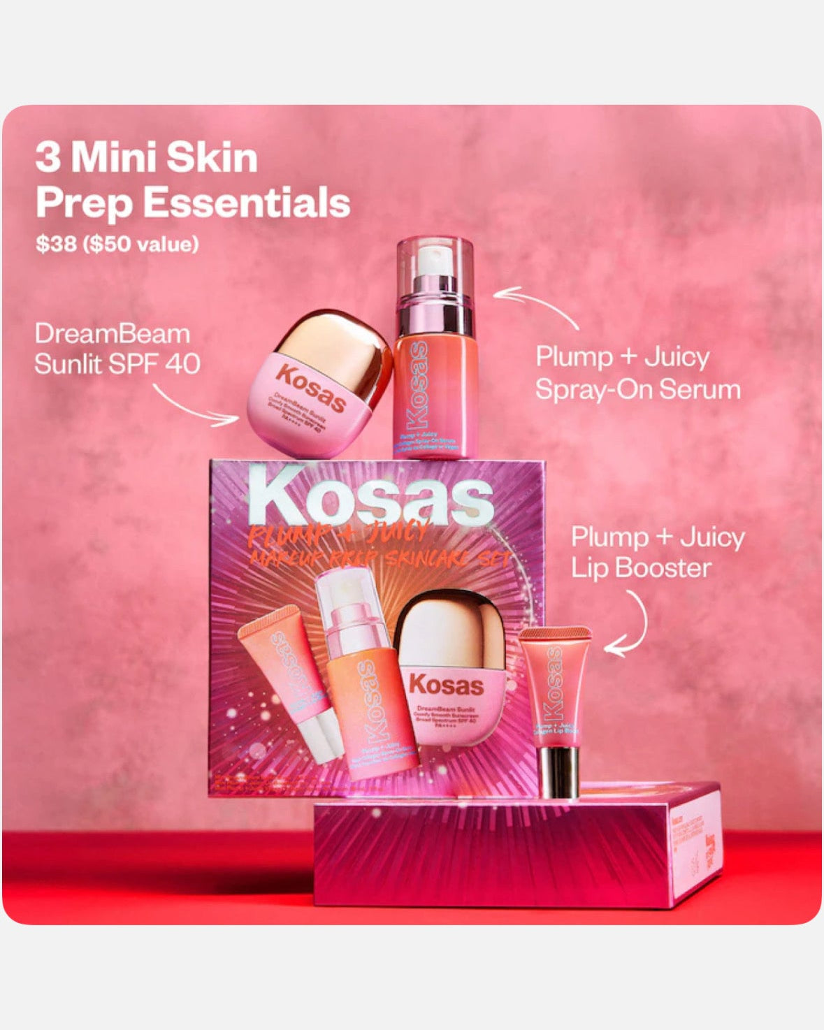 Kosas Plump + Juicy Makeup Prep Skincare Set