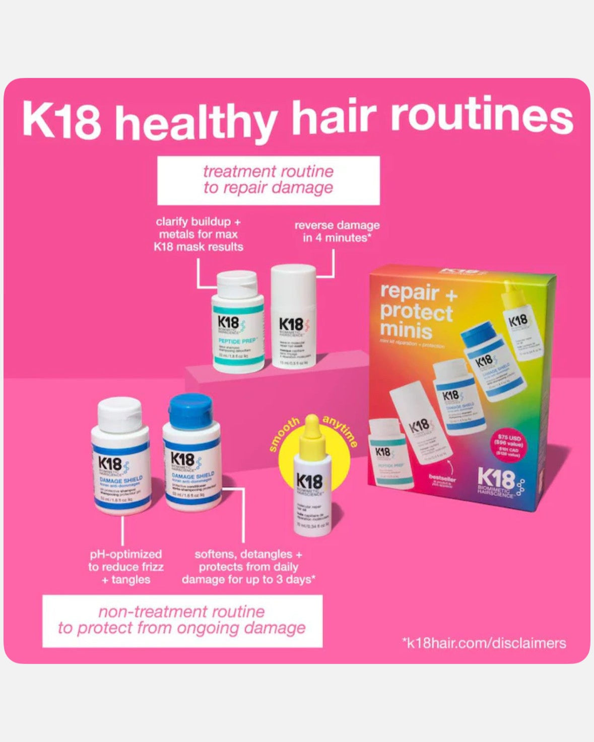 K18 Biomimetic Hairscience Repair + Protect Minis Kit