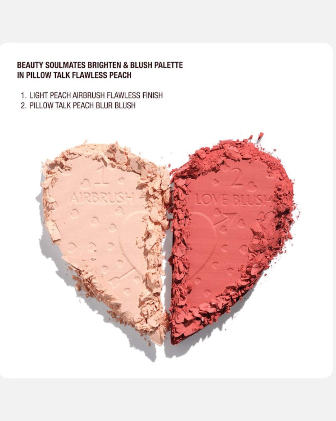 Charlotte Tilbury Pillow Talk Beauty Soulmates Airbrush Flawless Finish Brightening and Blush Powder Palette